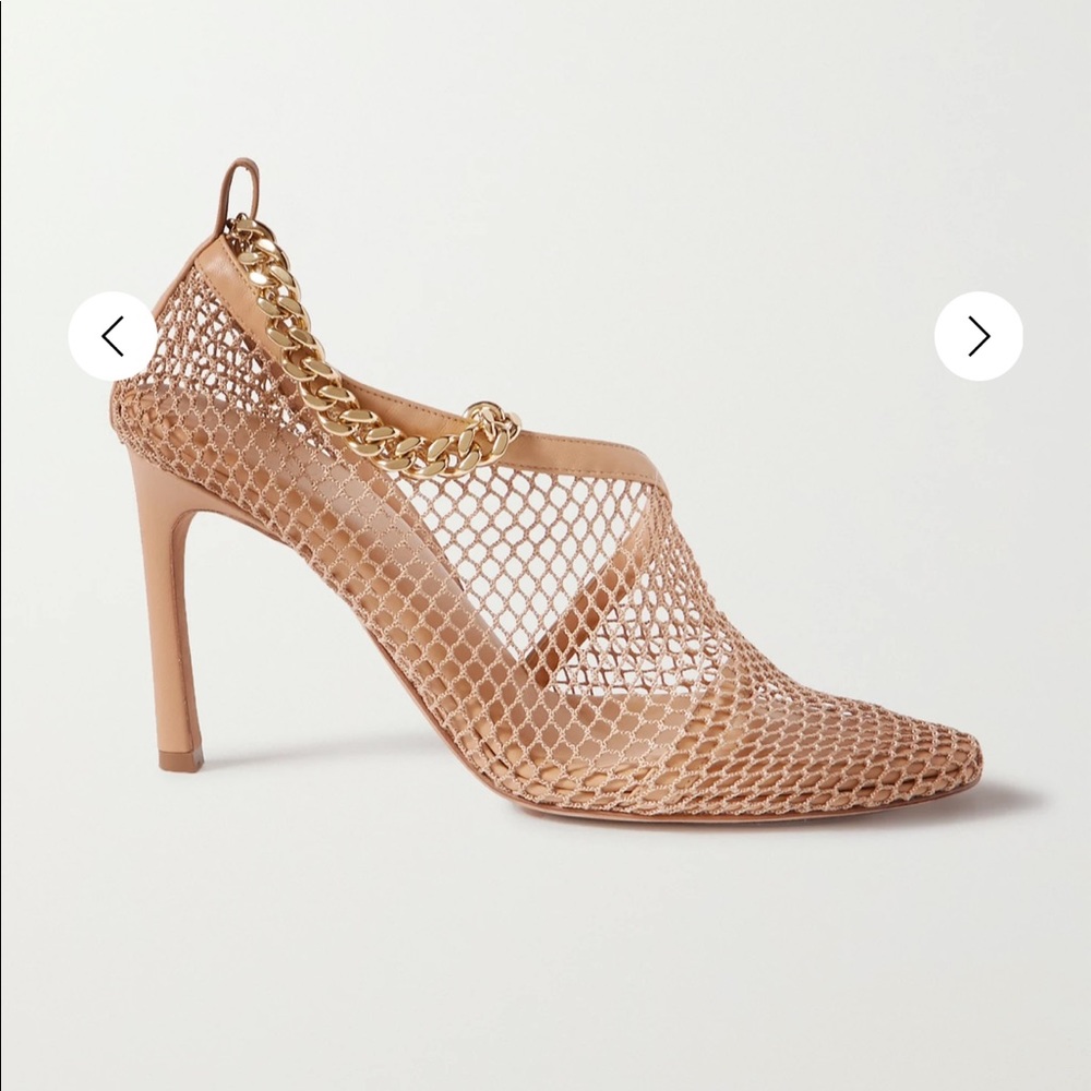 Bottega Veneta Chain-embellished macramé and leather pumps size 39.5